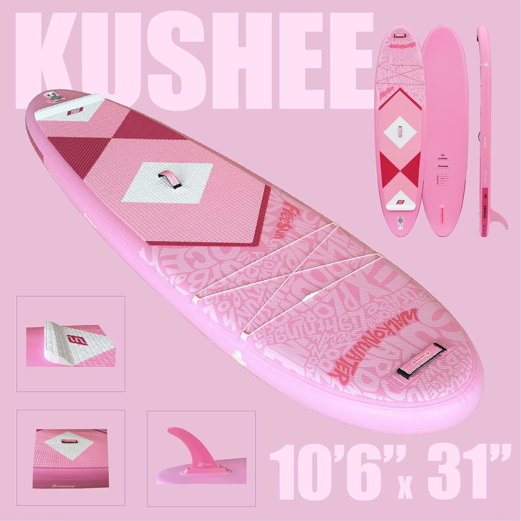 FREESUN KUSHEE 10'6' x 31' Inflatable Stand Up Paddle Board, All-Around iSUP for Beginners & Adults, Glue-Free Heat-Fusion Tech for Extra Durability, Stable Wide Nose, Lightweight Blow Up SUP