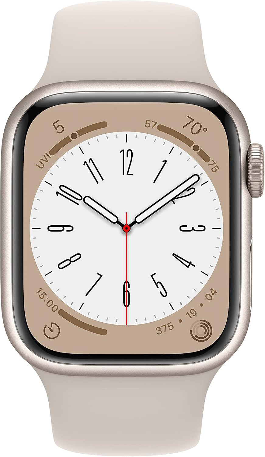 Apple Watch Series 8 [GPS + Cellular, 41mm] - Starlight Aluminum Case with Starlight Sport Band, S/M (Renewed)