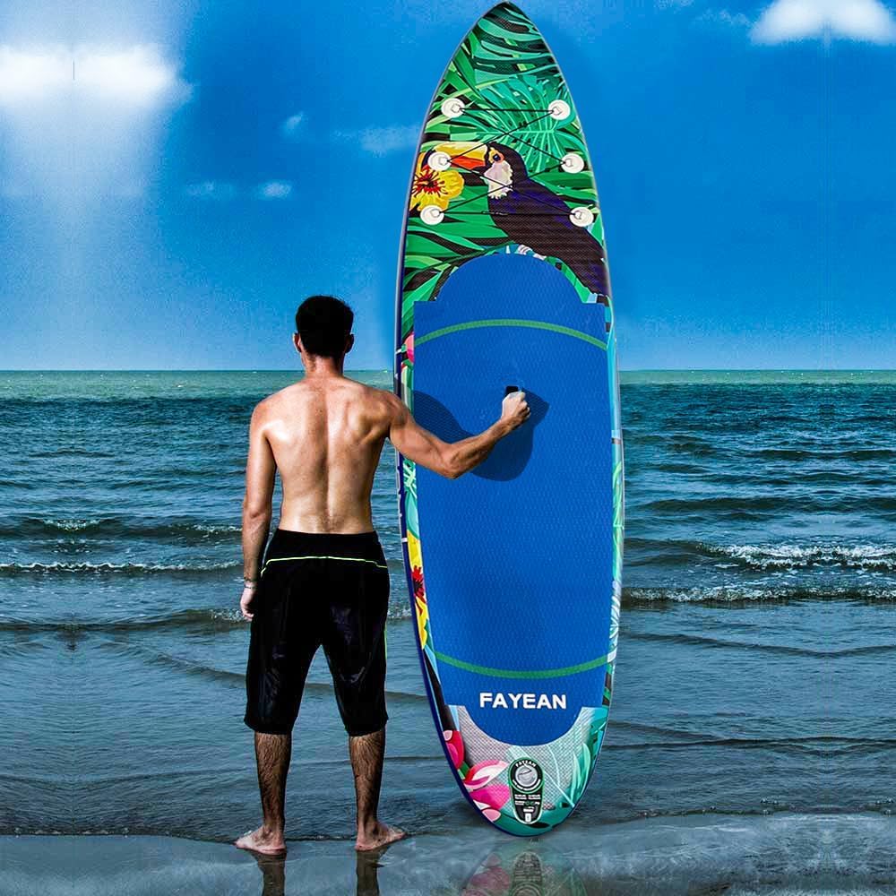 Inflatable Paddle Board,Stand Up Paddle Board,Anti-Slip EVA Deck,Complete SUP Accessories for All Skill Levels,Widened Paddleboard Equipped with Removable Fin, Hand Pump