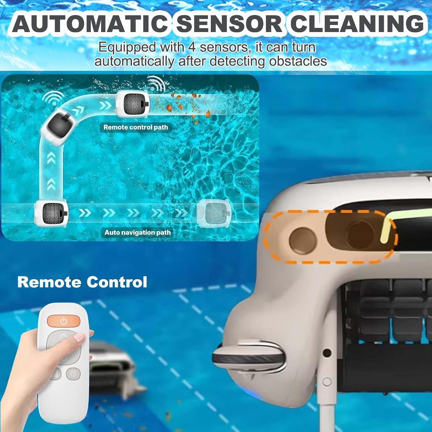 Cordless Robot Pool Cleaner 7800mah -24/7 Operation,Large 10l Debris Basket, Auto/Remote Dual Mode,Automatic Pool Vacuum for Above Ground Pools, Pool Robot Up to 2000 Sq.Ft
