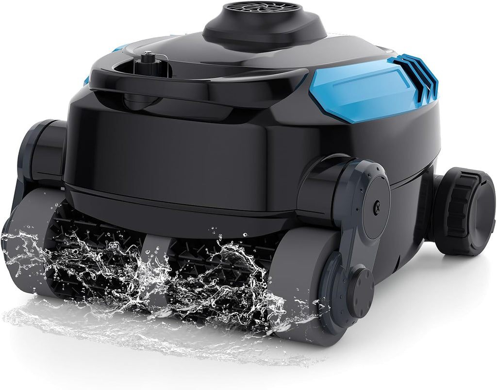 Cordless Robotic Pool Cleaner, Wall Climbing, Extended Battery Life, 8L Capacity, Advanced Dual-Motor, Dual Filtration Bag, X3 Pool Vacuum for Inground & Above Ground Pools Up to 1615 Sq.Ft, Blue