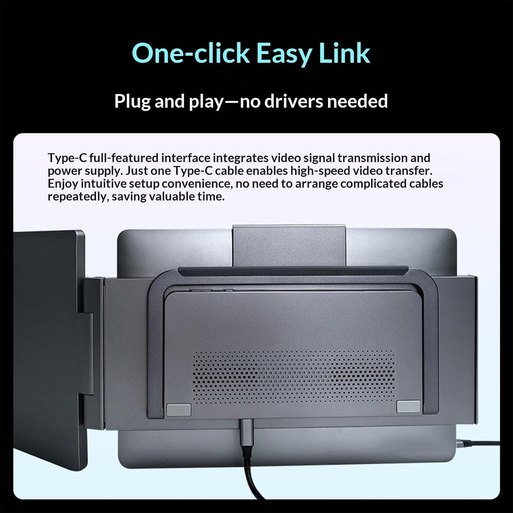 14inch Portable External Monitor 1920x1080 Resolution USB C HDTV Connectivities Adjustable Stand for Laptop Screen Exten