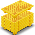 8 Pcs Plastic Pallets for Basement Storage Nestable Moisture Waterproof Lightweight Floor Pallets with Breathable Grid for Indoor Outdoor Supermarket Warehouse (23.6 x 15.8 x 3.9 Inch,Yellow)