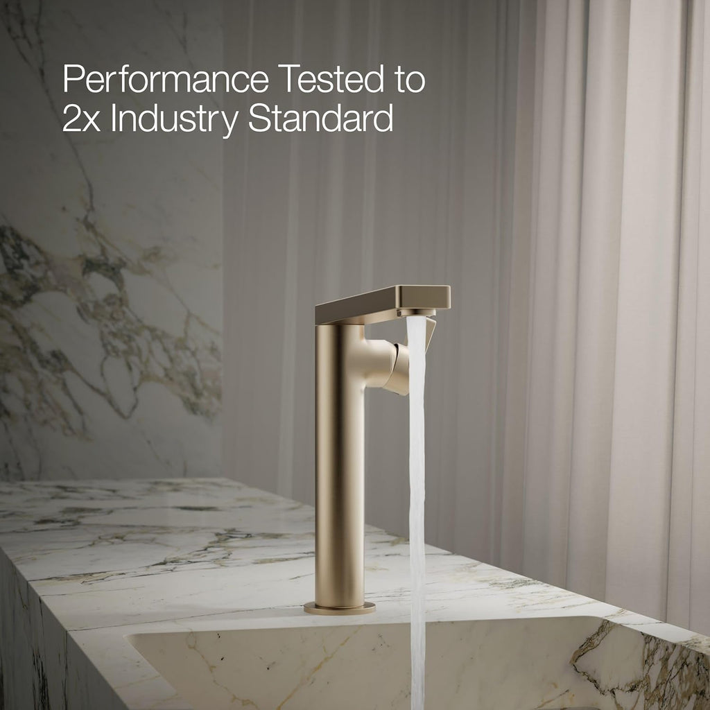 Kohler 73168-4-BV Composed® Tall Single-Handle Bathroom Sink Faucet with Lever Handle, 1.2 gpm, Vibrant Brushed Bronze