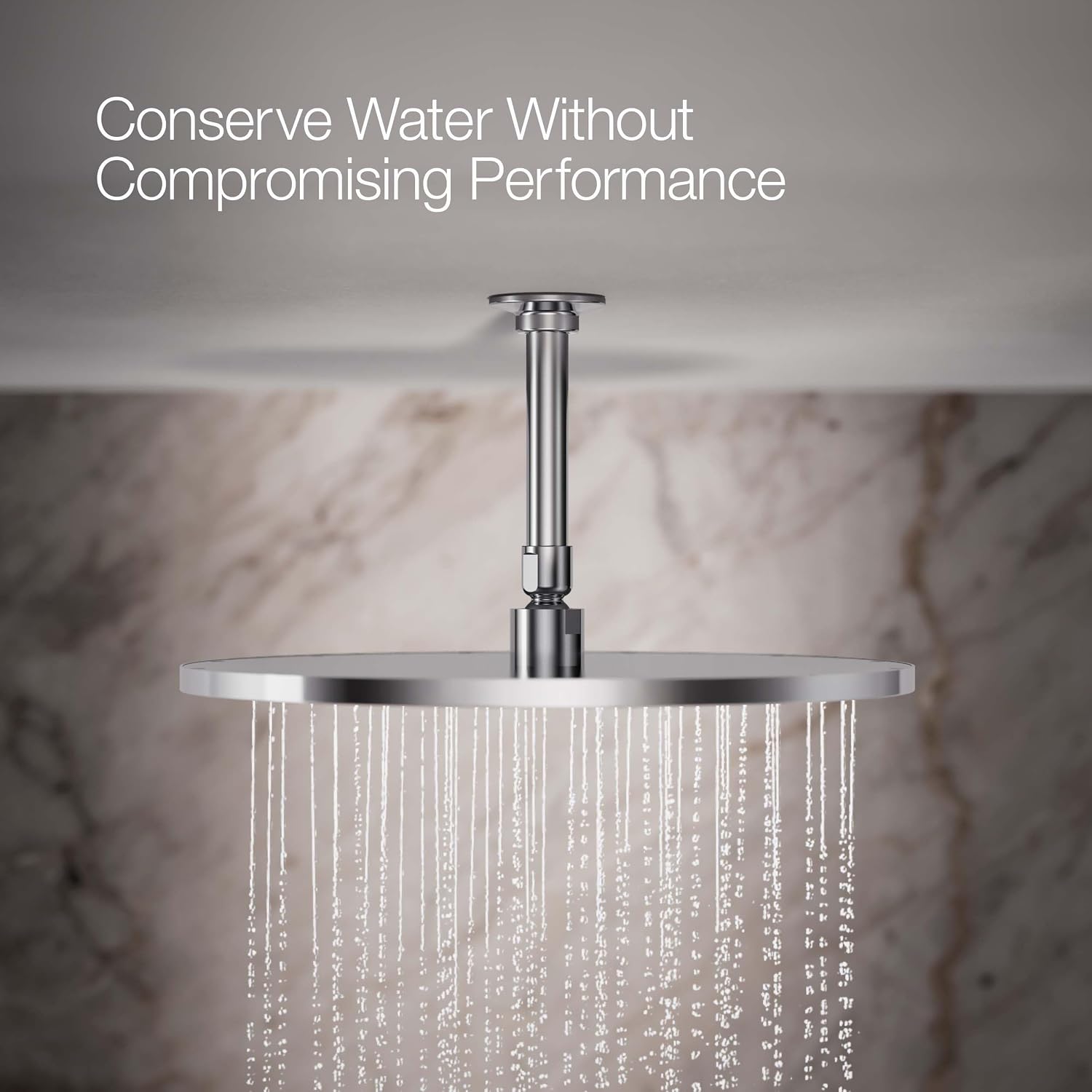 Kohler 13691-CP Contemporary Round 14' single-function rainhead, 2.5 gpm, Polished Chrome