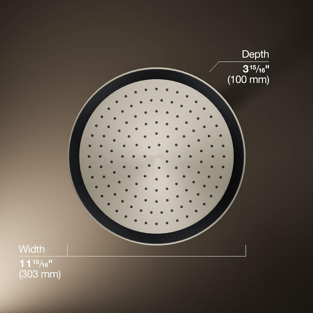 Kohler 26291-BN Statement® Round 12' single-function rainhead, 2.5 gpm, Vibrant Brushed Nickel
