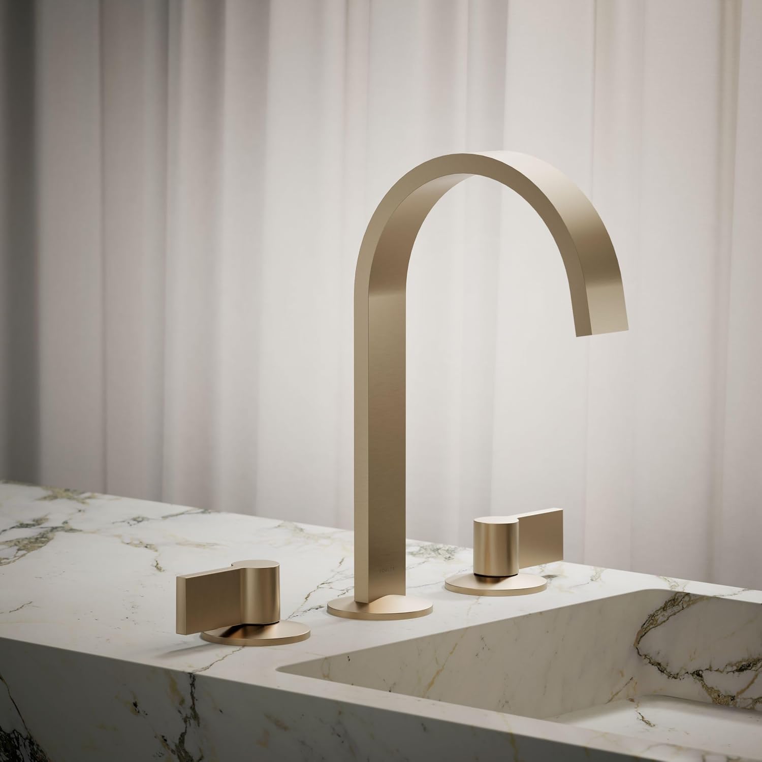 Kohler 77968-BV Components® Bathroom Sink Faucet spout with Ribbon Design, 1.2 gpm, Vibrant Brushed Bronze