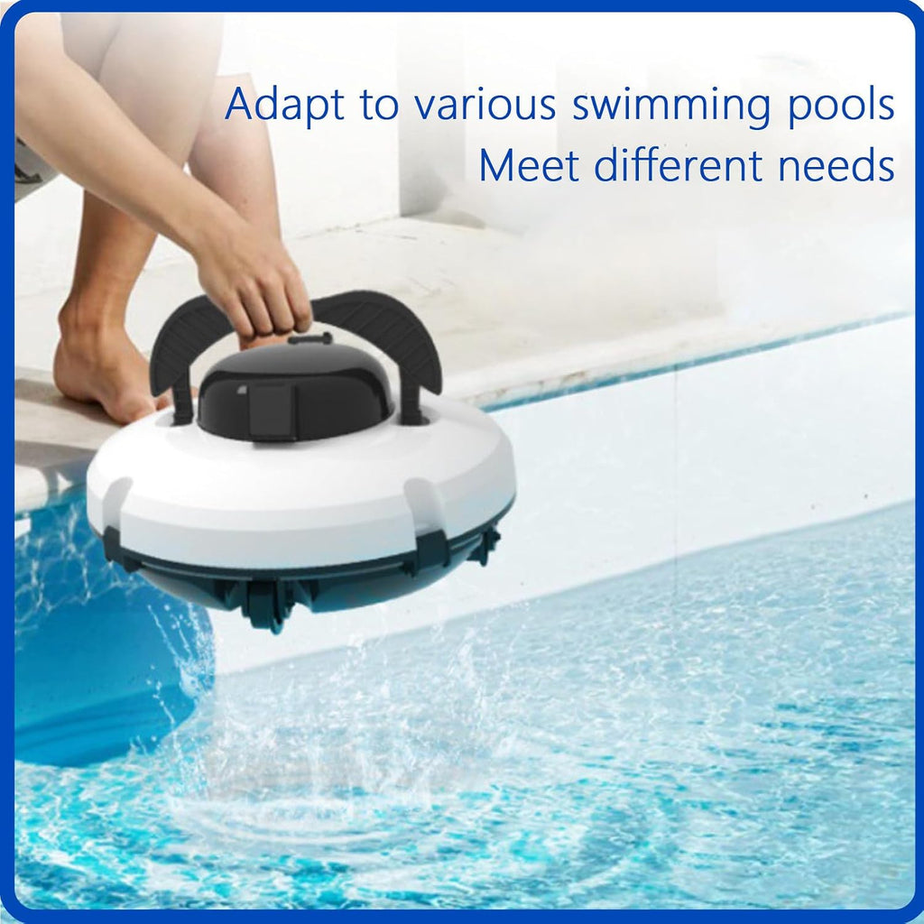 Automatic Pool Robot Cleaner, Cordless Pool Cleaning Robot with Battery, Swimming Pool Robot Vacuum Cleaner,Cordless Pool Vacuum Robot