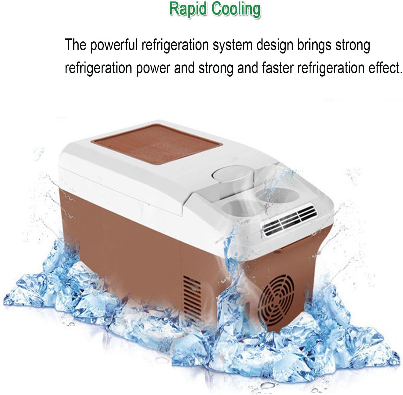 Personal Thermoelectric Cooler/Warmer, 15 Liter Capacity, Portable Electric Car Cooler Refrigerator with 12/24V DC, Small Fridge for Car, RV, Truck, Van, Camping, Travel