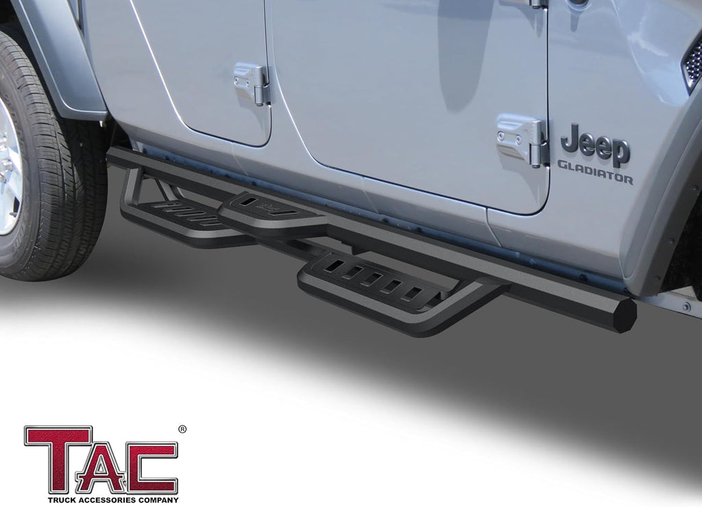 TAC Gen5HD Running Boards W/T 4'-Drop Compatible with 2020-2026 Jeep Gladiator JT Truck| Side Steps| Nerf Bar| Two-Stair| 2 pcs