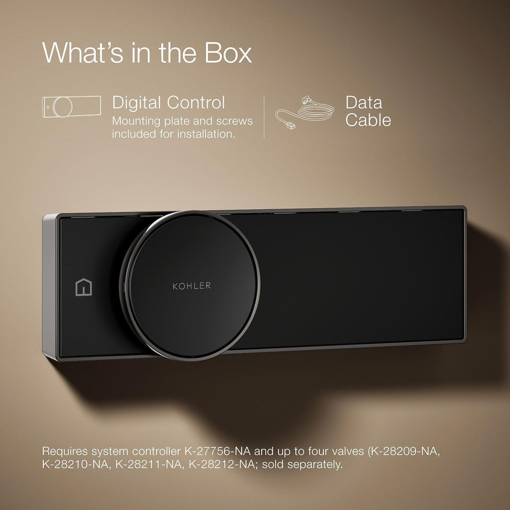 KOHLER Anthem + Digital Control Steamhead in Vibrant Titanium, Large Dial for Easy Temperature and Flow Rate Adjustment, Features System Warm-Up and Pause Option, Includes Optional Flow Restrictor
