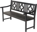 JONATHAN Y BNH100C Sloane 59.1' 3-Seat Ogee Diamond-Back 600-Lbs Support Acacia Wood Outdoor Garden Patio Bench for Garden, Lawn, Backyard, Pool, Deck, Beach, Firepit, Black