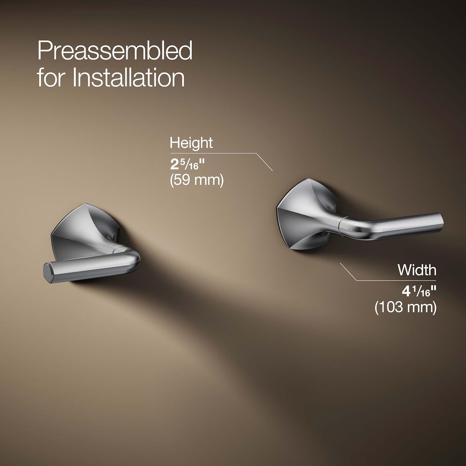 KOHLER T27013-4-CP Occasion Wall-Mount Bathroom Sink Faucet Lever Handle Trim in Polished Chrome