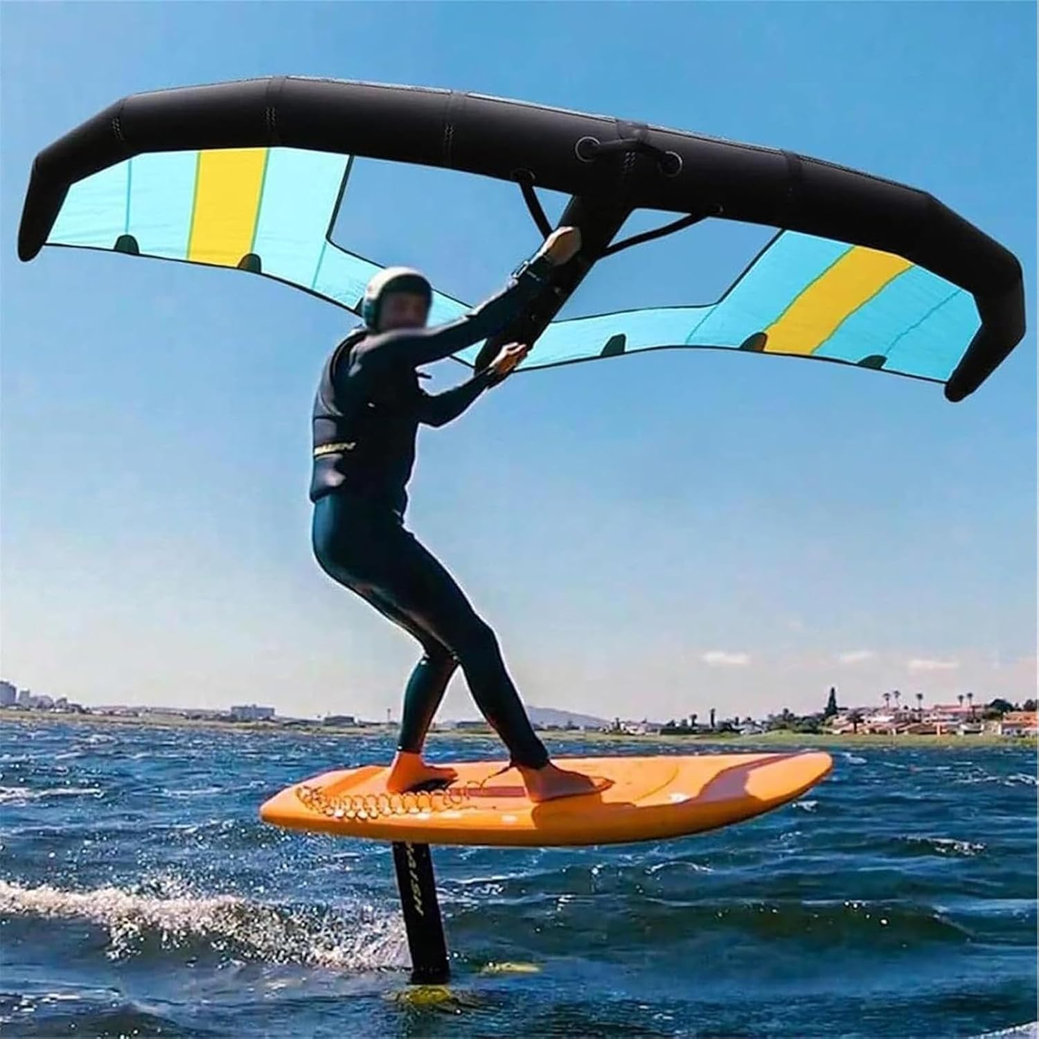 Inflatable Surf Wing with Pump, Wing Foil Kite for Paddle Board and Hydrofoil, Portable Windsurfing Wing for Outdoor Water Fun