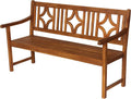 JONATHAN Y BNH100A Sloane 59.1' 3-Seat Ogee Diamond-Back 600-Lbs Support Acacia Wood Outdoor Garden Patio Bench for Garden, Lawn, Backyard, Pool, Deck, Beach, Firepit, Teak
