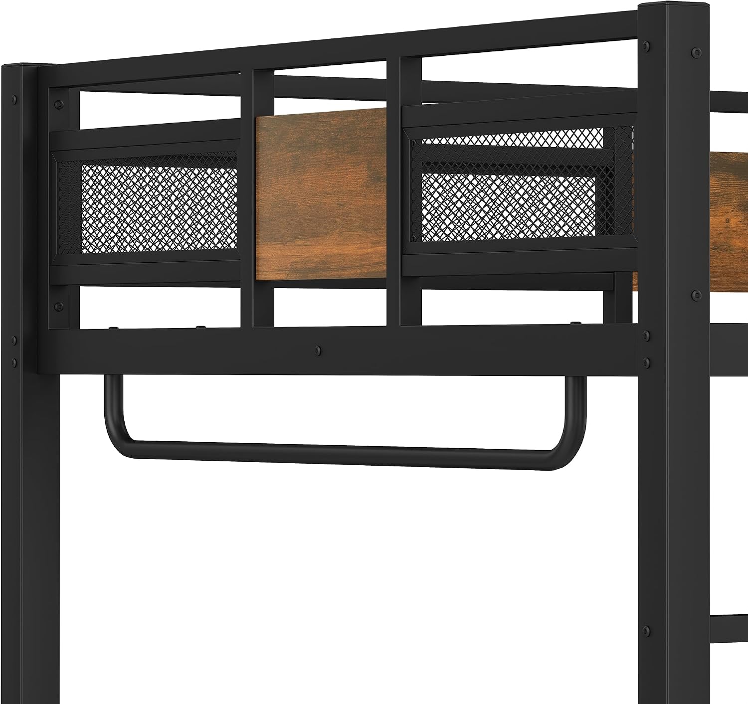 Bellemave Full Loft Bed with L-Shaped Desk and Storage Drawers, Full Size Loft Bed Frame with Computer Monitor Stand, Corner Shelf and Hanger Rod, Adults Loft Beds Nosie-Free, Black