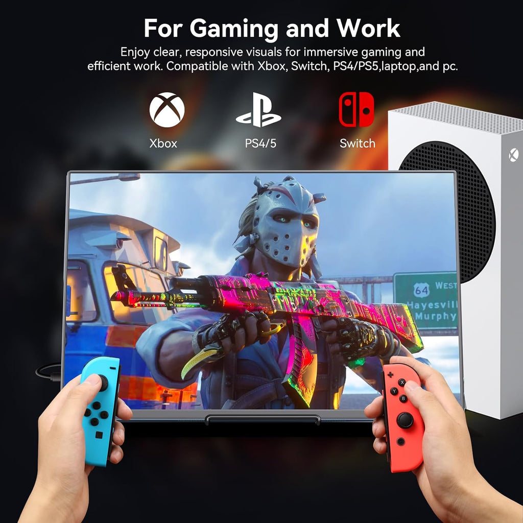 16 Inch Touchscreen Portable Monitor, FHD 1920x1200 IPS External Second Screen, USB-C HDMI Display for Laptop Phone Switch PS5 Xbox Mac
