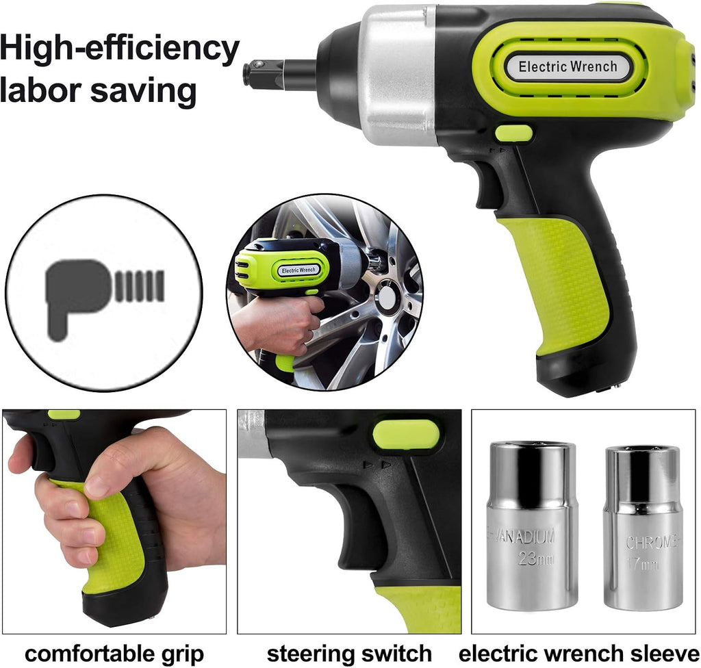 VEVOR Electric Car Jack 5 Ton Car Jack Hydraulic with Electric Impact Wrench, LED Light Hydraulic Auto Repair Tool, 135-360 mm Lifting Range for SUV MPV Sedan Truck Repair
