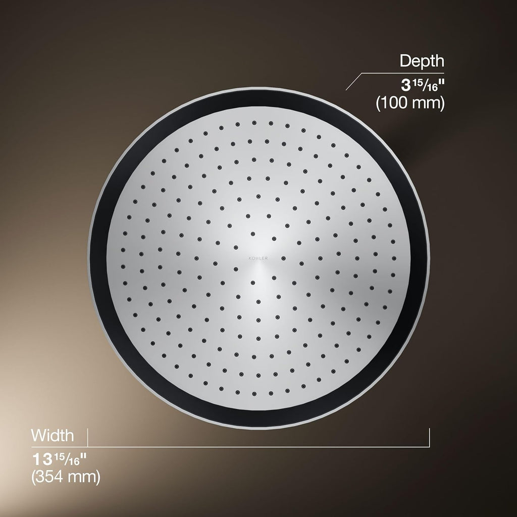 Kohler 26292-CP Statement® Round 14' single-function rainhead, 2.5 gpm, Polished Chrome