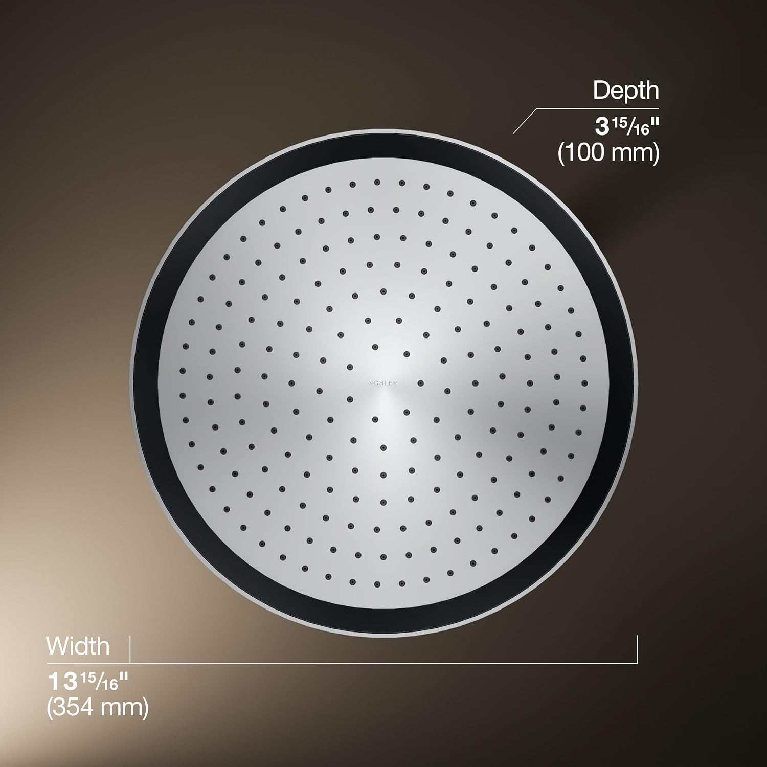 Kohler 26292-CP Statement® Round 14' single-function rainhead, 2.5 gpm, Polished Chrome