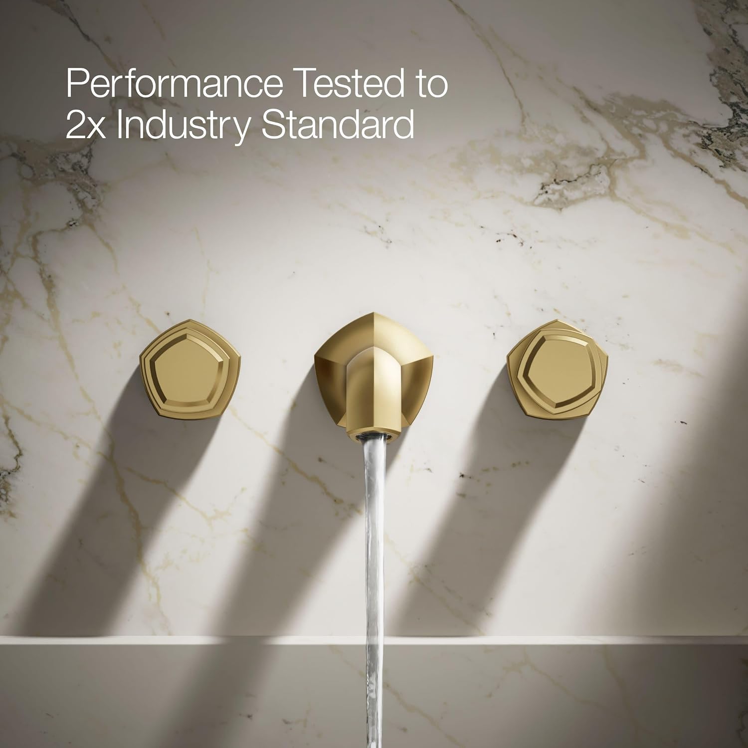 KOHLER T27013-9-2MB Occasion Wall-Mount Bathroom Sink Faucet Knob Handle Trim in Vibrant Brushed Moderne Brass