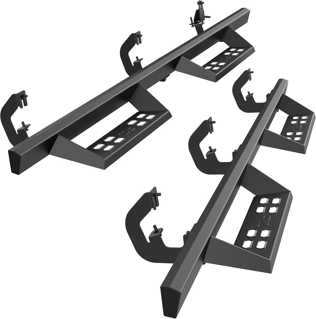 TAC Sniper Running Boards Fit 2007-2018 Silverado/Sierra 1500 EXT/Double Cab|2007-2019 2500/3500 EXT/Double Cab 4' Drop Side Steps Nerf Bars Automotive Exterior Accessories Fine Texture Black 2pcs