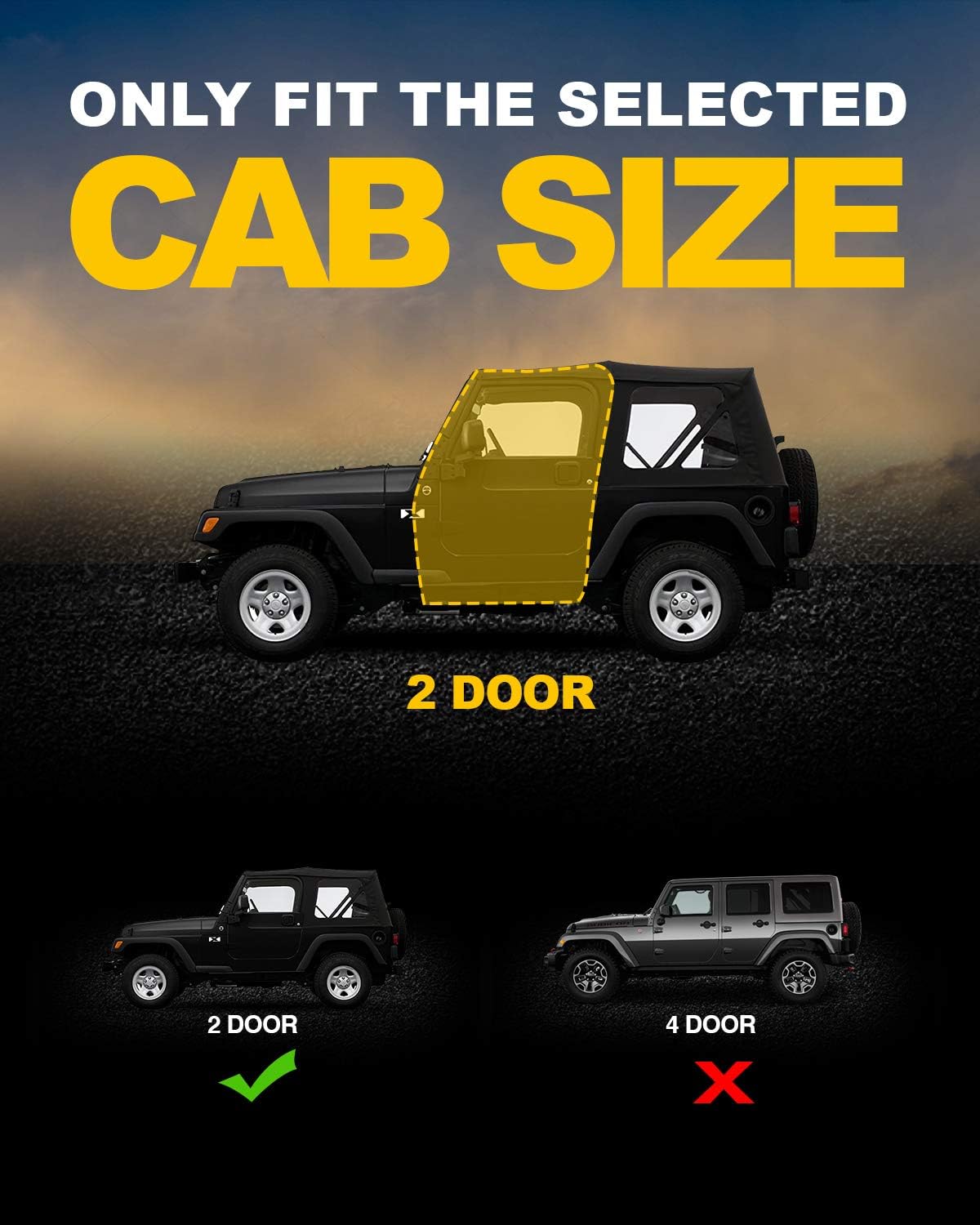 KYX Running Boards for 1987-2006 Wrangler YJ/TJ 2 Door, 5 inches Car Door Side Step Rails Truck Boards Nerf Bars
