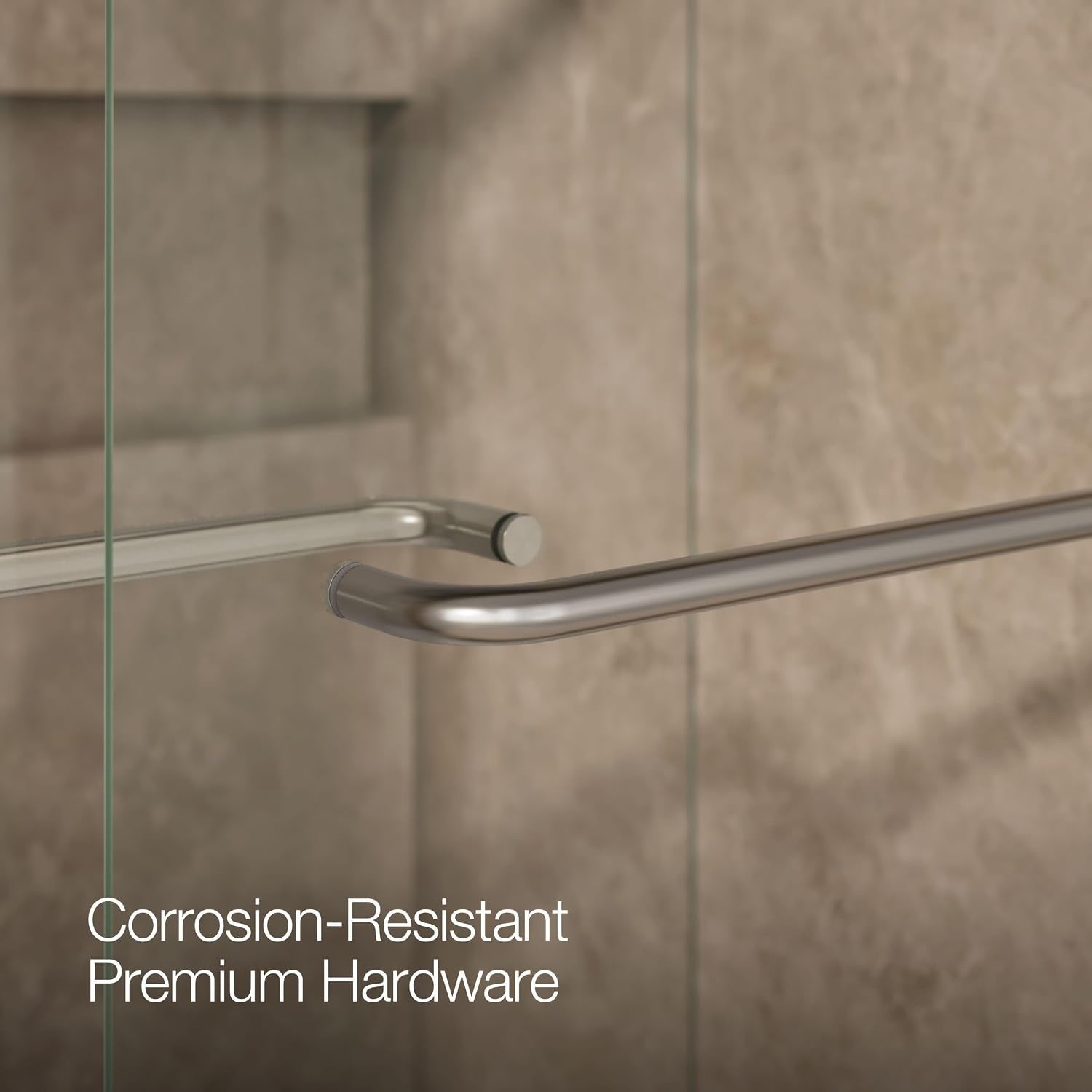 KOHLER K-706015-L-MX Levity Shower Door, 74.00 x 3.06 x 59.63 inches, Crystal Clear with Matte Nickel frame