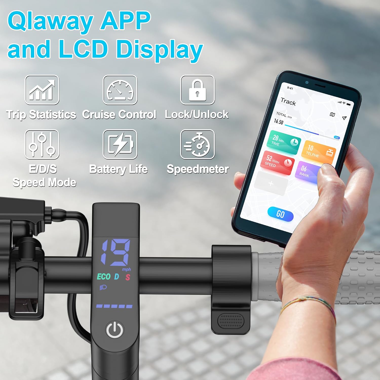 Qlaway 8.5' E Scooter for Adults 19/22 MPH 350/500W Motor 187.2/288.6/441WH Battery, Motorized Scooter Up to 22 Miles Range, Foldable Bearing 265 LBS/APP Control