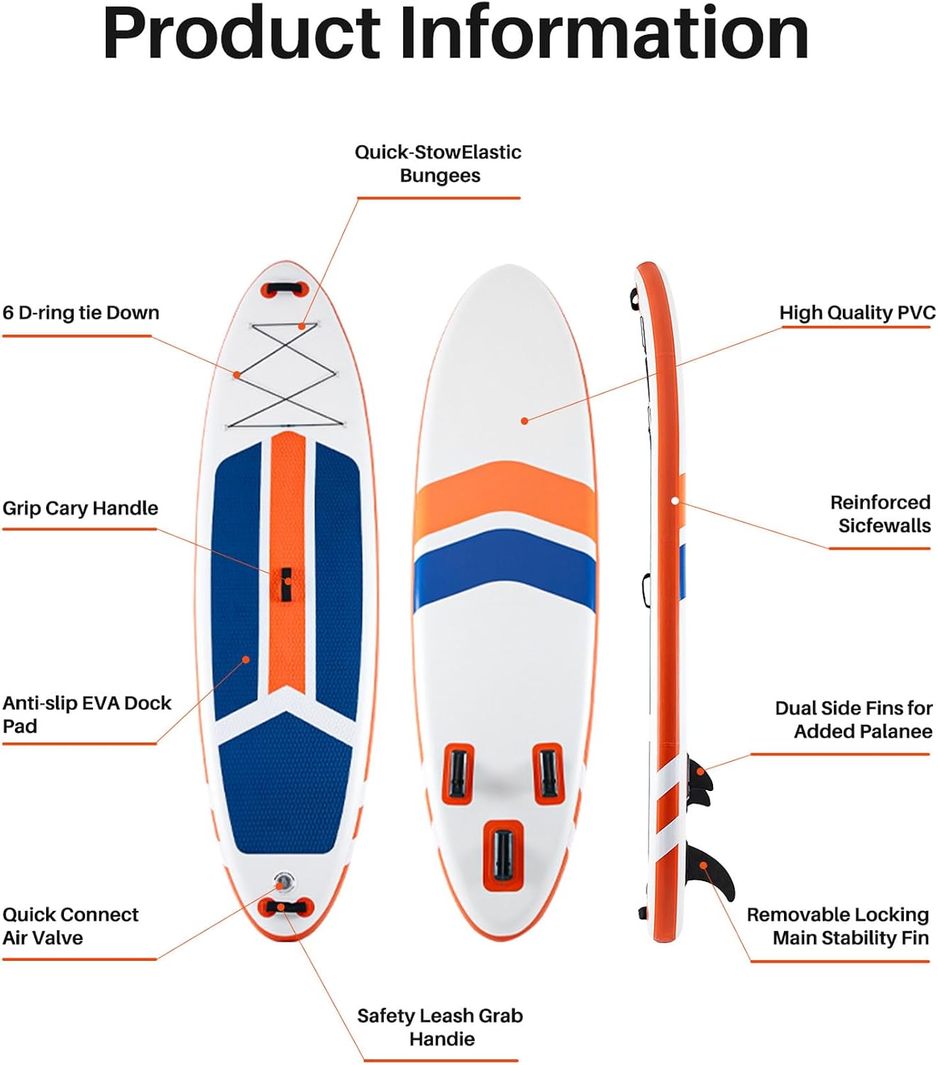 10'6x33'' Extra Wide Inflatable Paddle Board, 400lb Capacity Stand Up Paddle Board for Adults, Stable Inflatable Sup Yoga Board, All Skill Levels, 2Pcs Paddle & Carry Bag, 1 Repair Kit