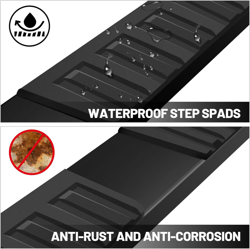 COMNOVA 6 Inch Quad Cab Running Boards Compatible with Dodge Ram 1500 Quad Cab 2009-2018(Incl. 2019+ Classic)/10-24 Ram 2500 3500, Carbon Steel Step Bars, Extended Cab Side Steps Nerf Bars.