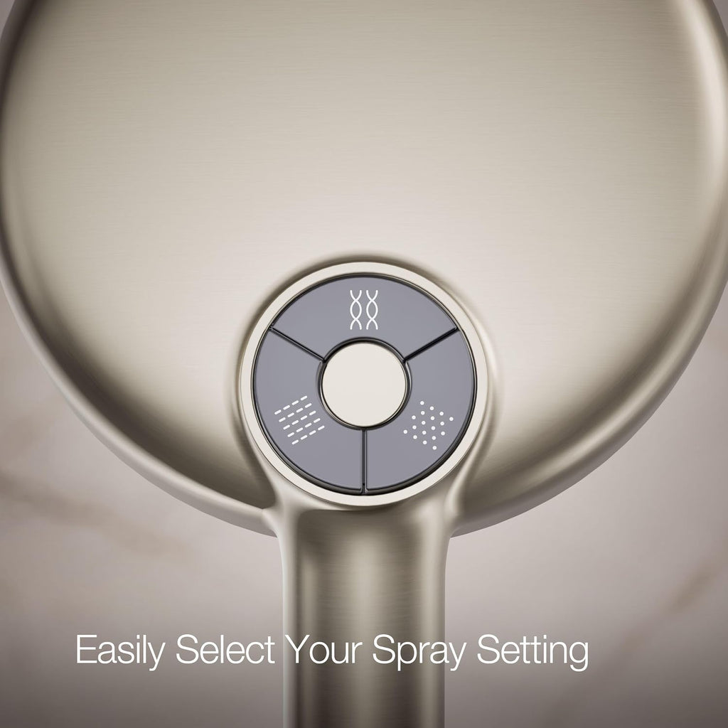 Kohler 26282-BN Statement® Round three-function handshower, 2.5 gpm, Vibrant Brushed Nickel