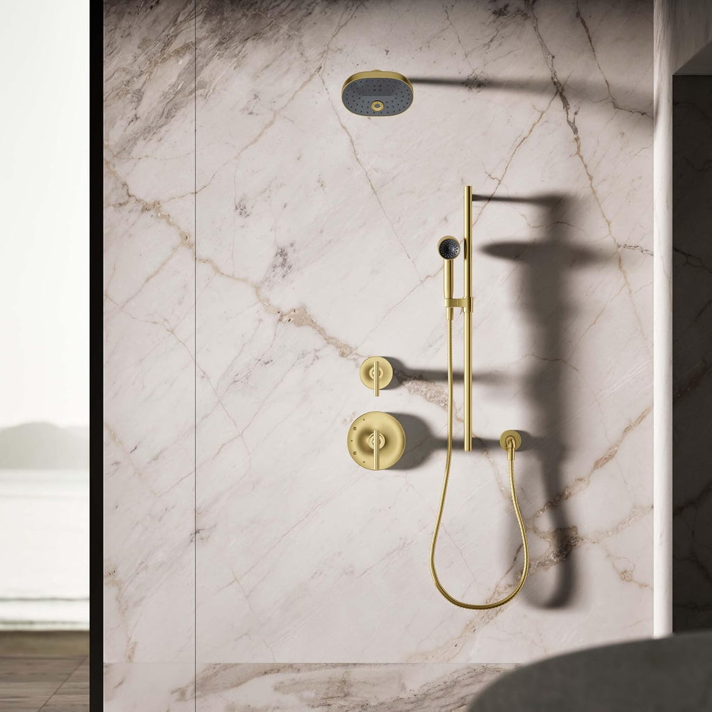 KOHLER 26286-2MB Statement Single-Function HAND SHOWER, Maximum Spray Performance with Easy-to-clean Surface, Vibrant Brushed Moderne Brass, 2.5 GPM