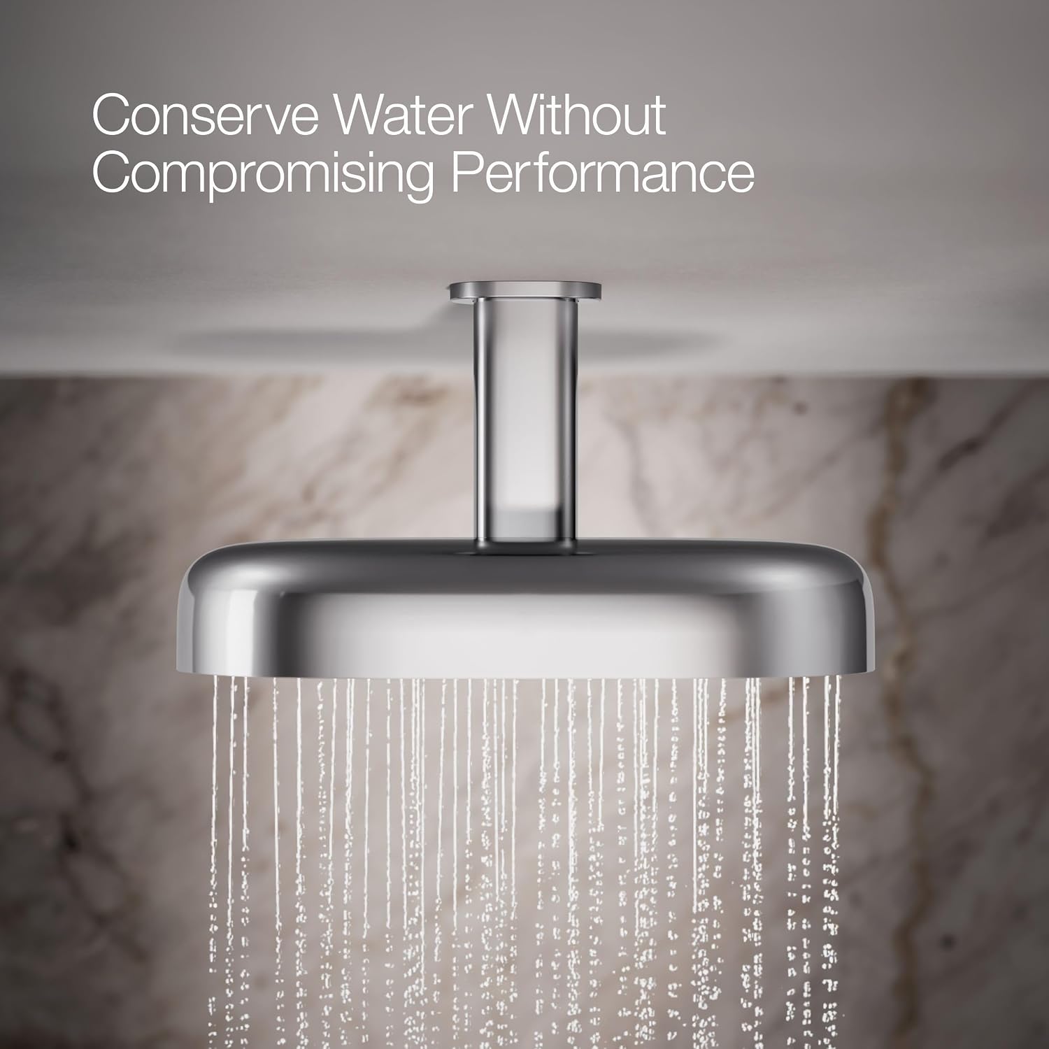 KOHLER 26295-G-CP Statement™ Oblong 14 in. Multifuntion 1.75 gpm Rainhead, Polished Chrome