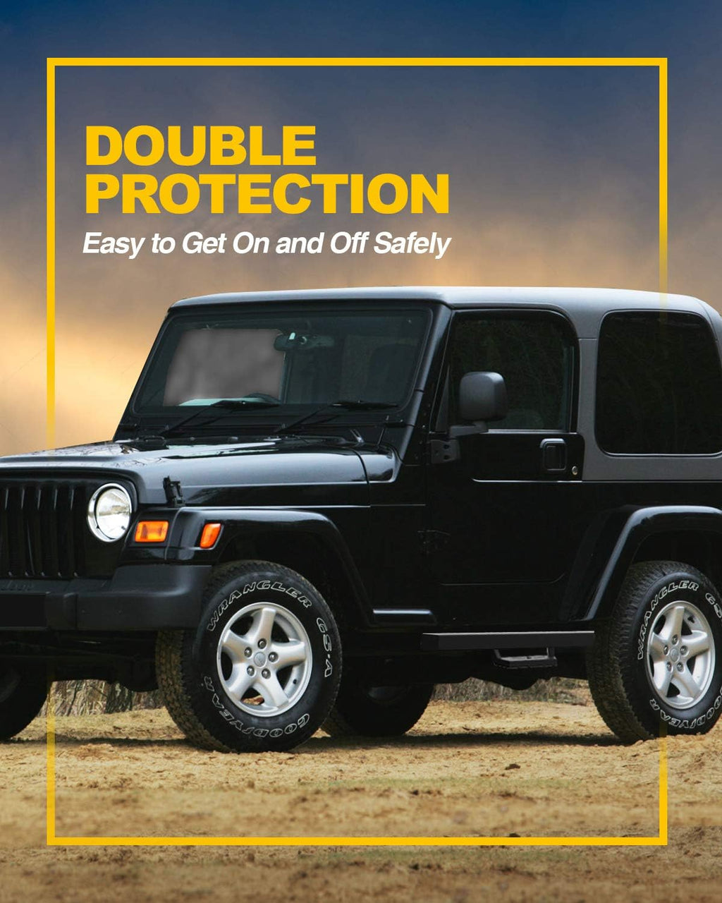 KYX Running Boards for 1987-2006 Wrangler YJ/TJ 2 Door, 5 inches Car Door Side Step Rails Truck Boards Nerf Bars