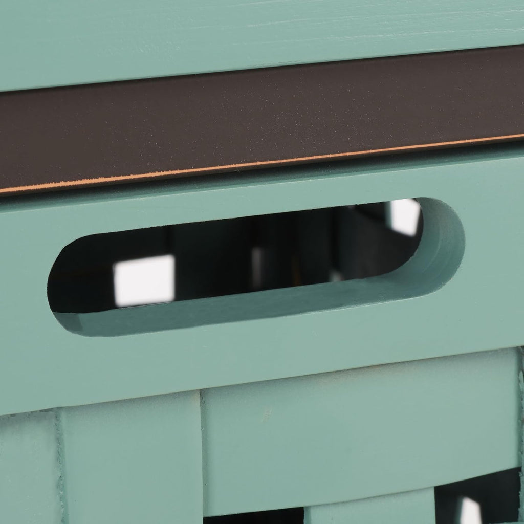 SAFAVIEH Home Collection – Isaac Dusty Green Wooden Storage Bench with Drawers, Entryway & Mudroom Seating, Iron Frame Design, Fully Assembled (AMH6530B)