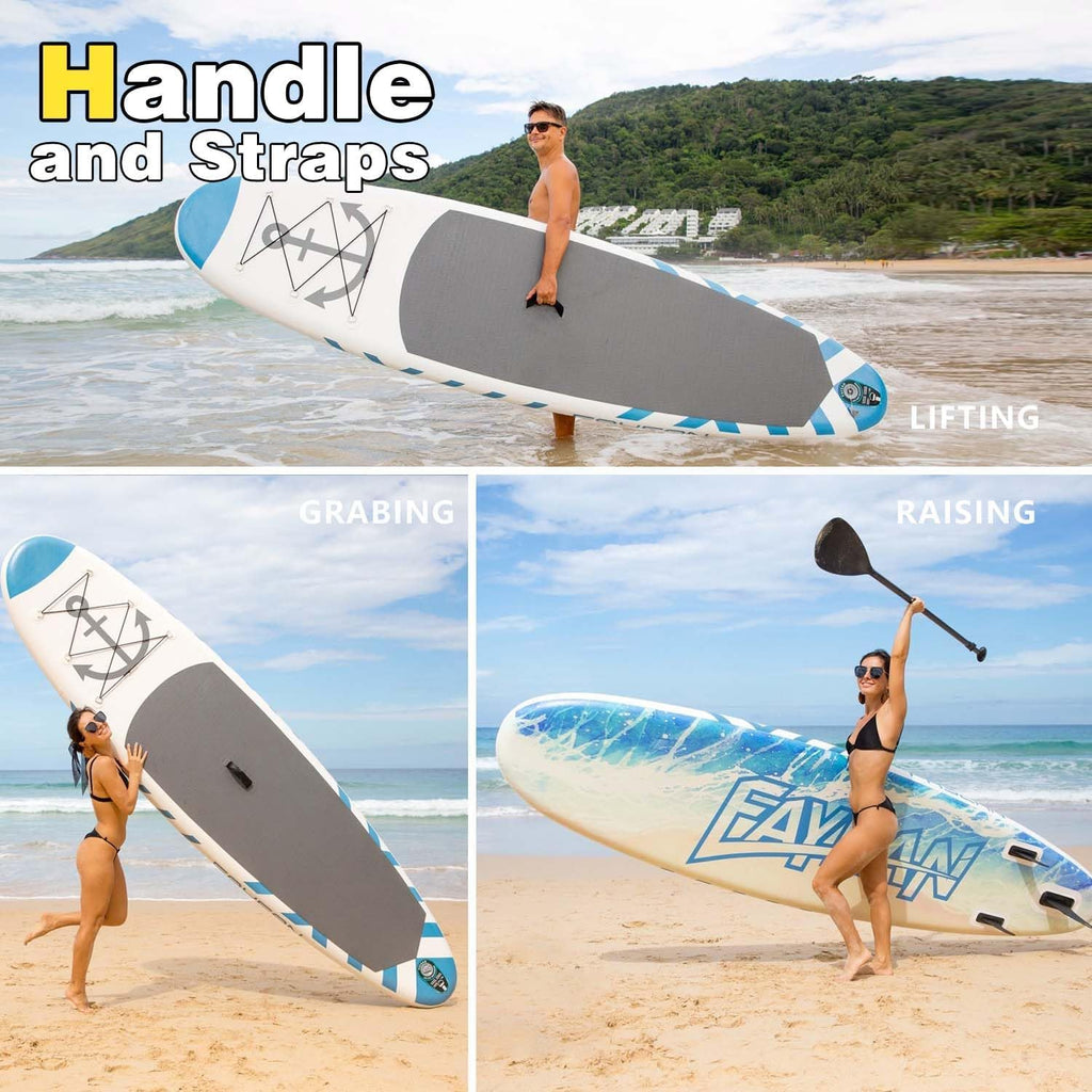 Inflatable Paddle Board,Stand Up Paddle Board,Anti-Slip EVA Deck,Complete SUP Accessories for All Skill Levels,Widened Paddleboard Equipped with Removable Fin, Hand Pump