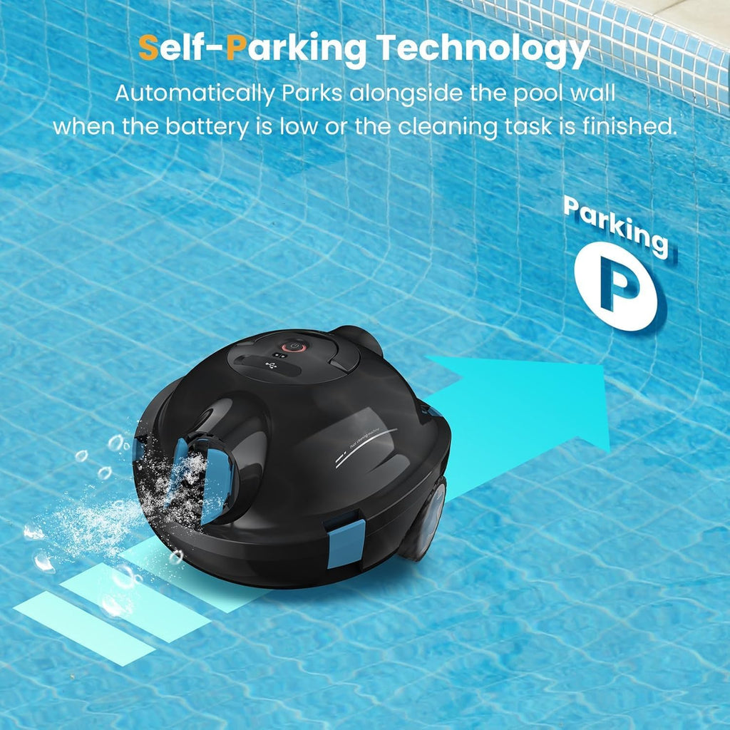 Robotic Pool Cleaner, Extended 90-Min Battery Life 5200mAh Battery, Smart Navigation, Pool Robot Can Thorough Cleaning, Moves at 36 FT/MIN Suitable for Indoor and Outdoor Pools