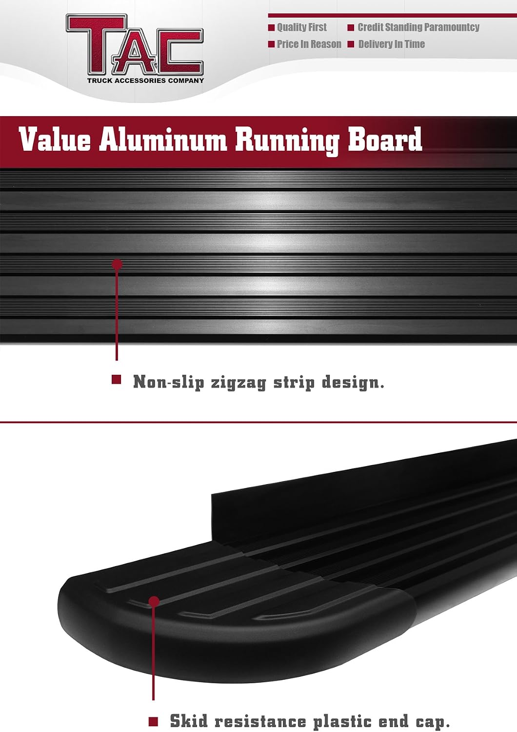 TAC Running Boards Fit 2011-2019 Ford Explorer Value Aluminum SUV Black Side Steps Nerf Bars Step Rails Running Boards Off Road Automotive Exterior Accessories (2 Pieces Running Boards)