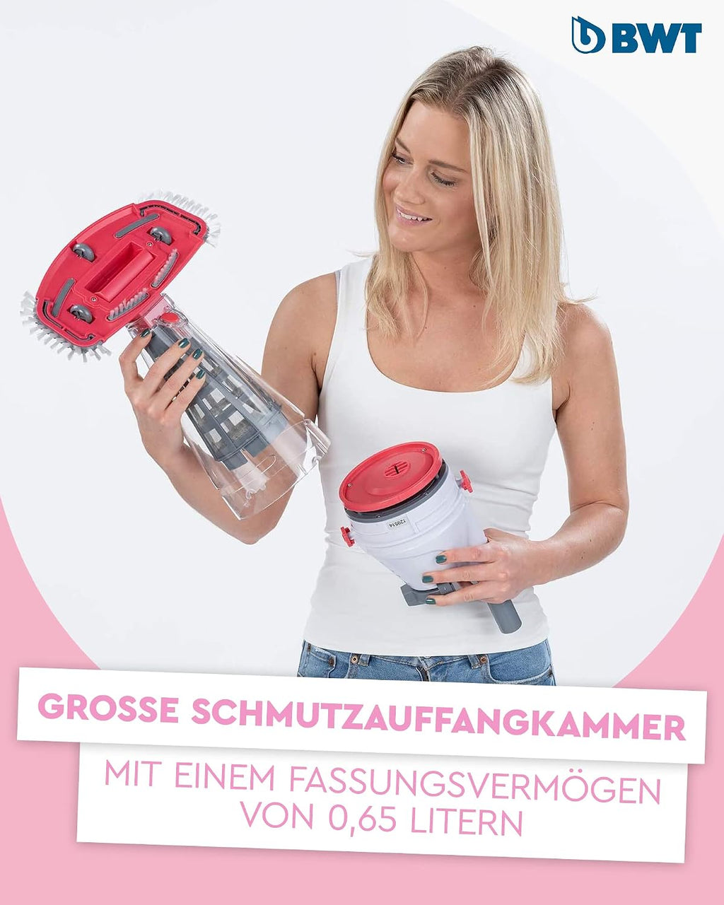 BWT BC50 pool vacuum cleaner | Effective cleaning of above-ground pools and pools up to 25 m³ | Cordless operation with maximum freedom of movement | High suction power