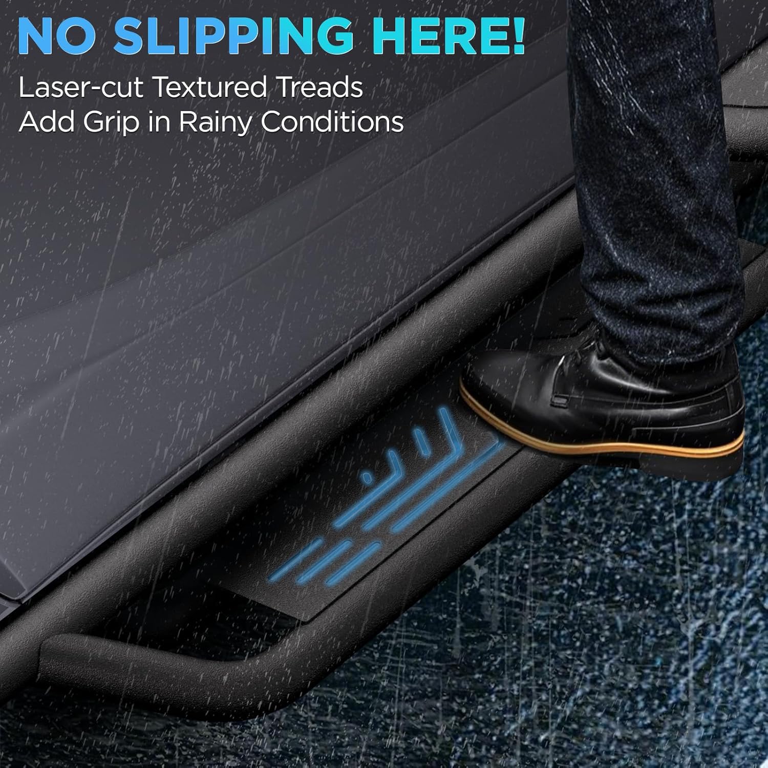 PZ 6' Running Boards Anti-Slip Side Steps Carbon Steel Compatible with 2008-2018 Wrangler JK 4 Doors,550LBS Steel No Drill Truck Running Boards Direct Fit Nerf Bar