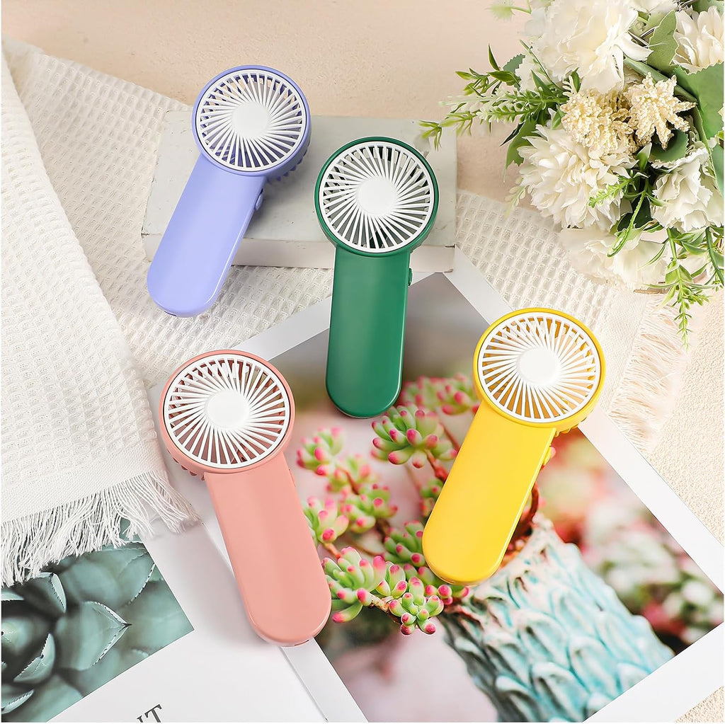 Sumind 64 Pcs Small Personal Portable Fan Mini Handheld Bulk 1 Speed Electric Cute Battery Powered for Neck Lash Makeup Women Men Travel Camping Indoor Outdoor Summer (4 Colors)