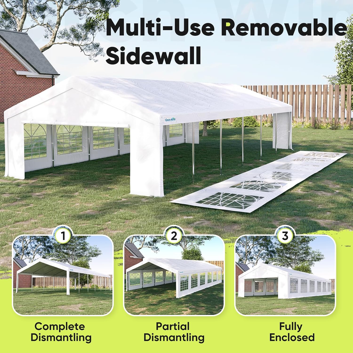 Quictent 20x40ft Party Tent Heavy Duty Outdoor Canopy Tent Carport Wedding Event Shelter BBQ Wedding Tents for Parties with Storage Bags(Church)