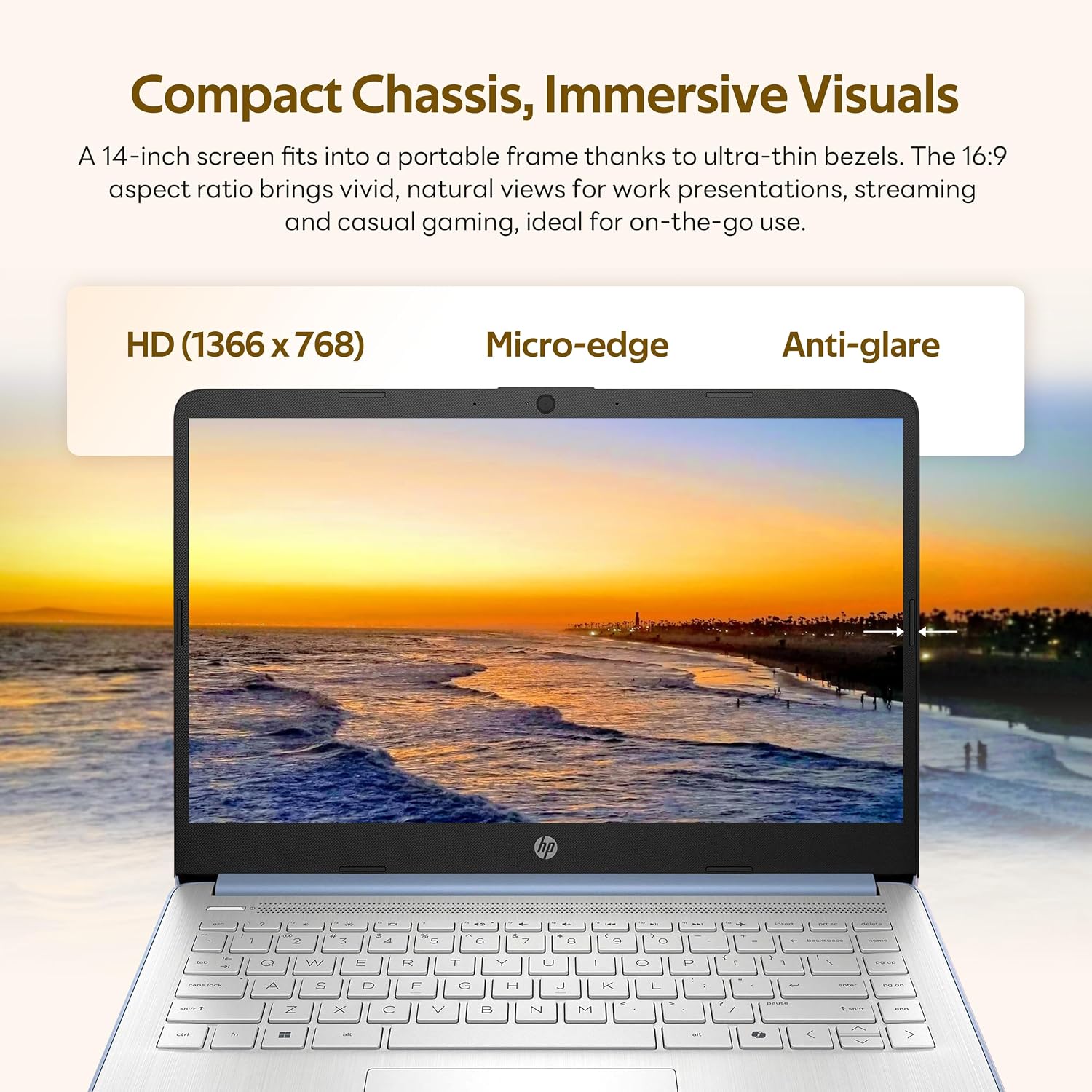HP Stream 14' HD Student&Business Laptop with AI Copilot, Intel Processor N150, 4GB RAM, 1.12TB Storage (128GB UFS + 1TB Docking Station), 1 Year Office 365, 720p Webcam, Win 11, Sky Blue