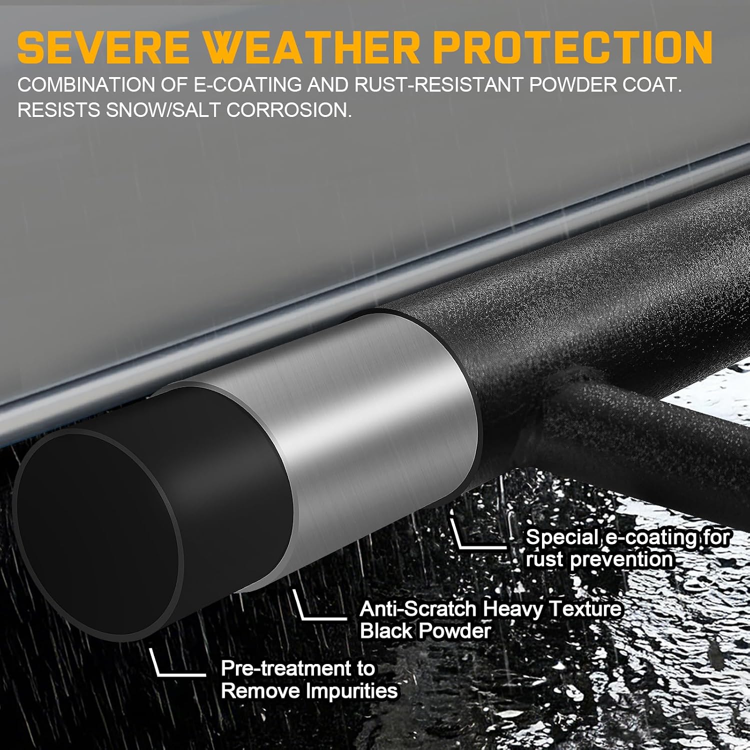 SMANOW Running Boards Compatible with 2007-2018 Chevy Silverado/GMC Sierra 1500 Regular/Standard/Single Cab, 4 inch Carbon Steel Drop Down Side Steps, Matte Textured Black Style Step Bars.