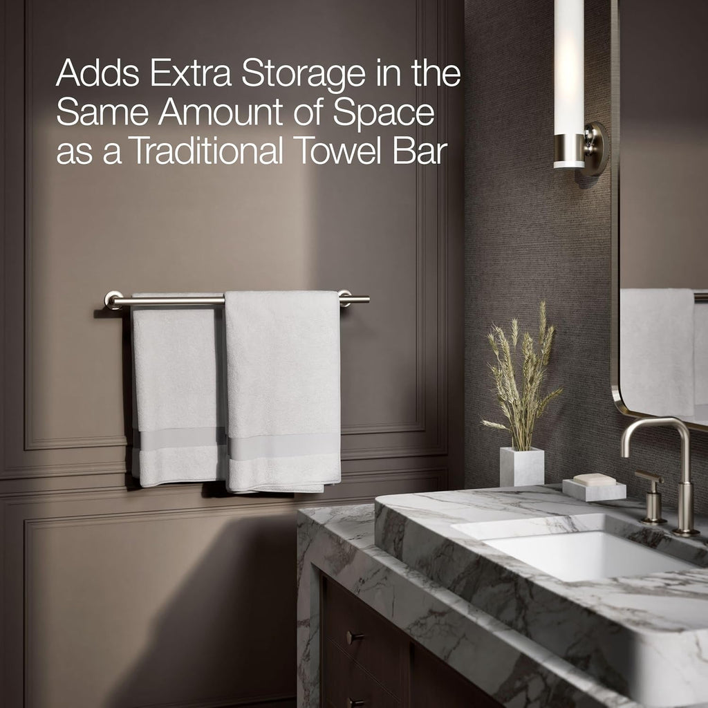 Kohler 14375-BN Purist® 24' Double Towel bar, Vibrant Brushed Nickel