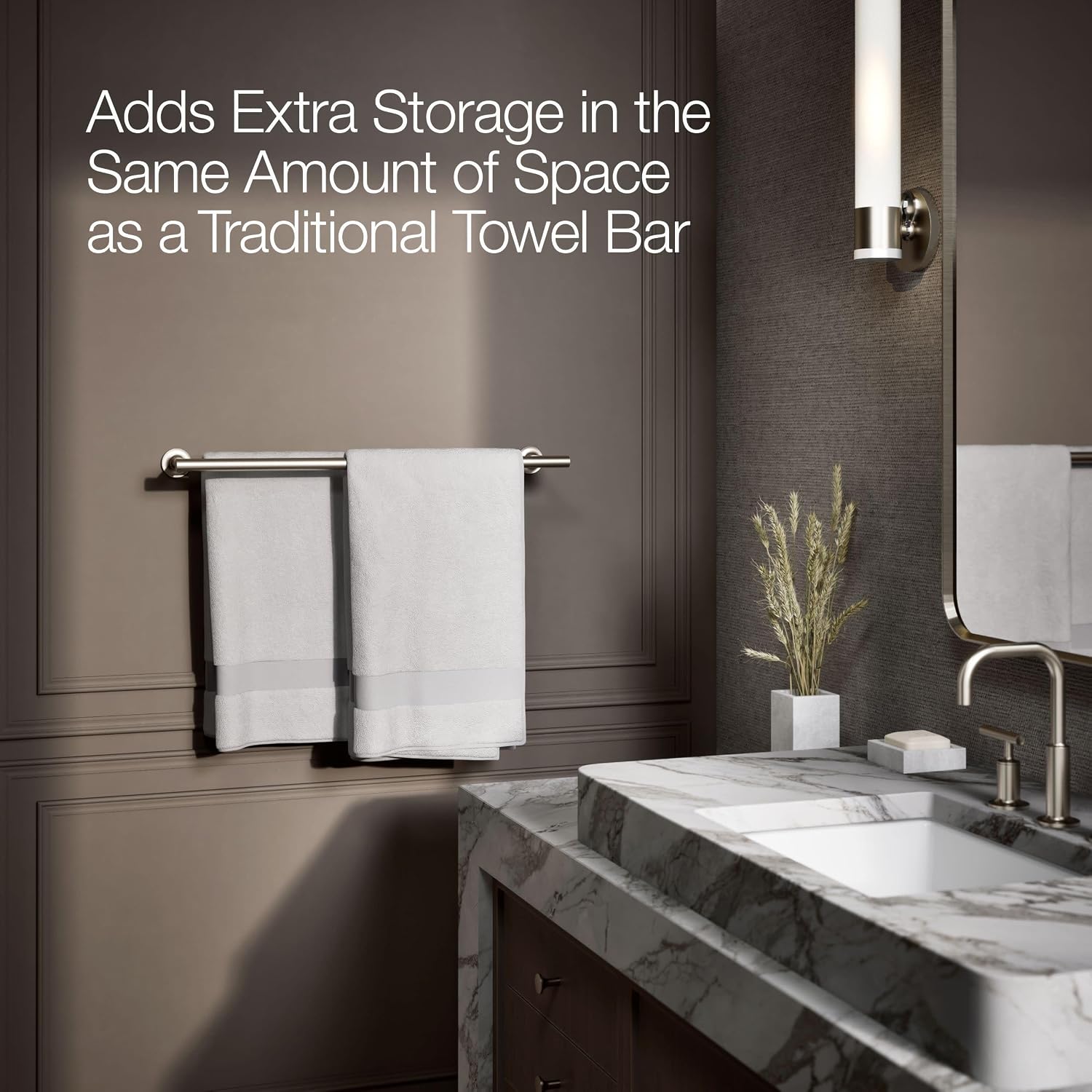 Kohler 14375-BN Purist® 24' Double Towel bar, Vibrant Brushed Nickel