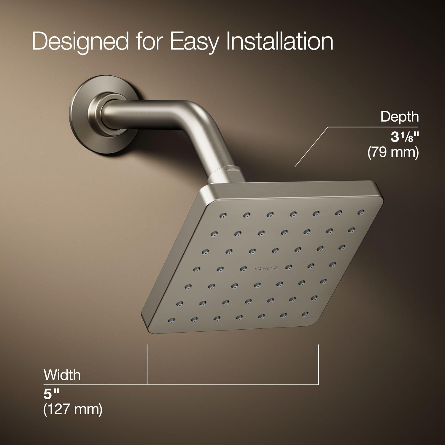 Kohler 24805-G-BN Parallel® Single-function showerhead, 1.75 gpm, Vibrant Brushed Nickel
