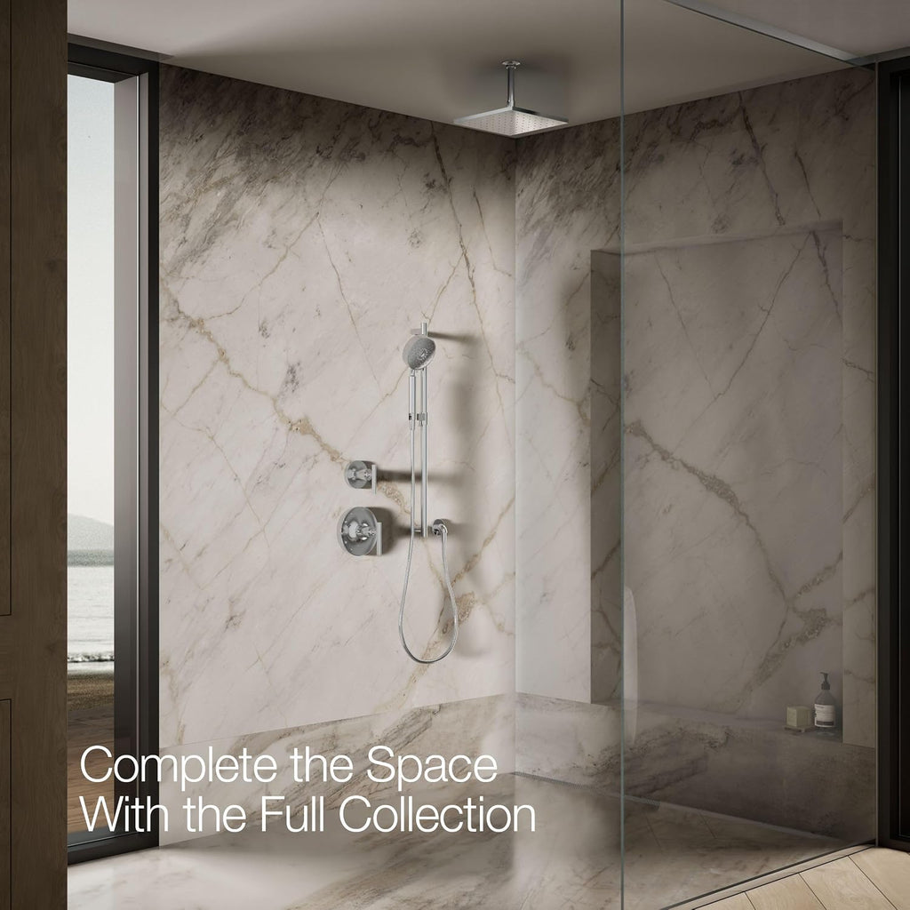 Kohler 13696-CP Contemporary Square 10' single-function rainhead, 2.5 gpm, Polished Chrome