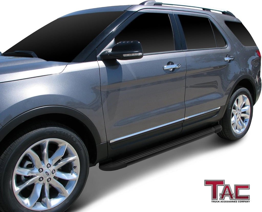 TAC Running Boards Fit 2011-2019 Ford Explorer Value Aluminum SUV Black Side Steps Nerf Bars Step Rails Running Boards Off Road Automotive Exterior Accessories (2 Pieces Running Boards)